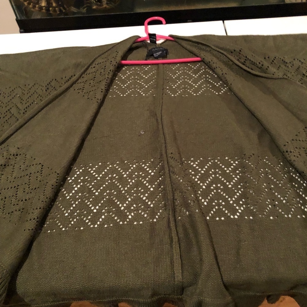 Basile olive green knit wrap sweater ,pair with jeans & boot one size